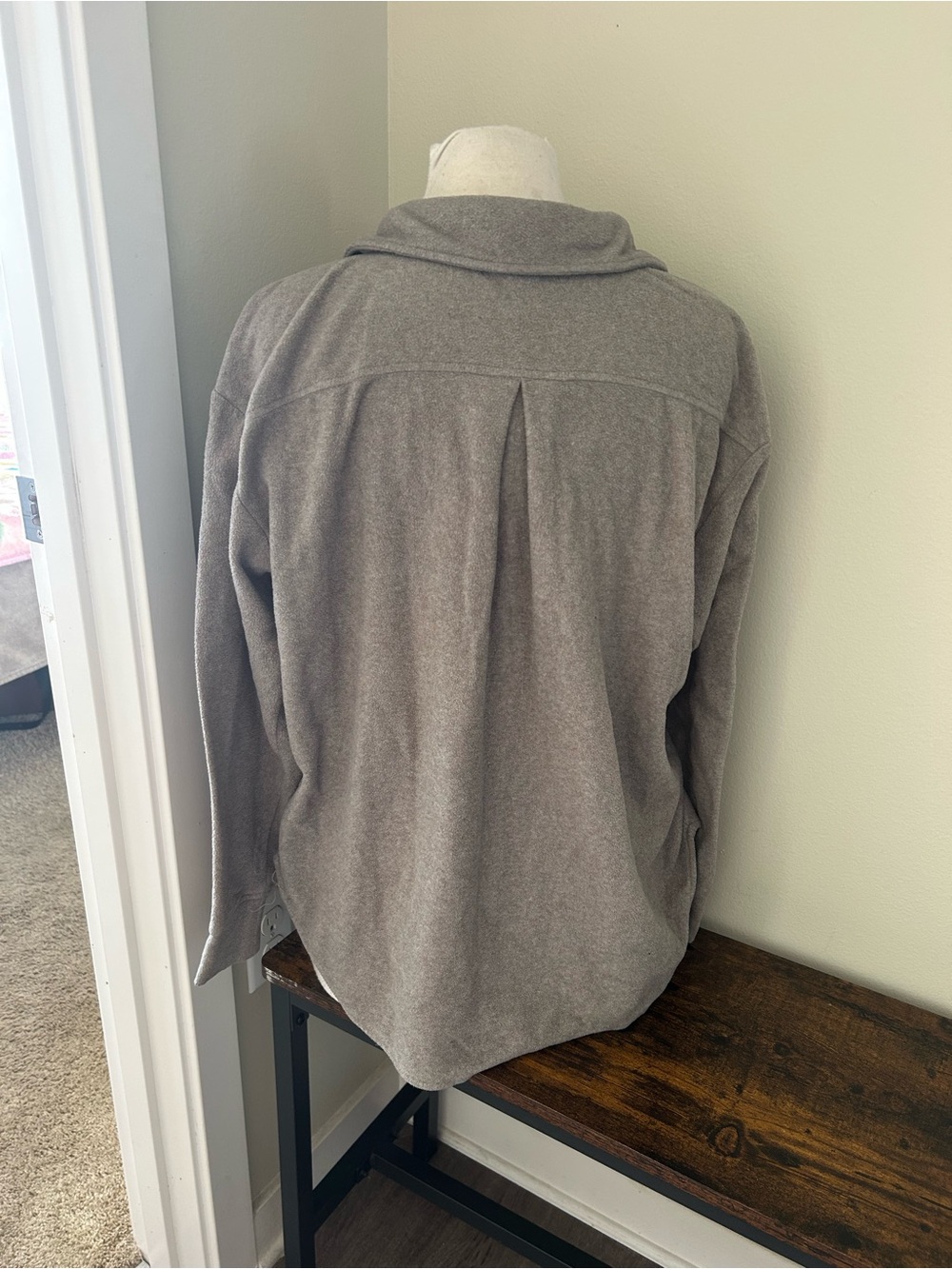 Gray Button-Up Shirt Jacket - Picture 2 of 2
